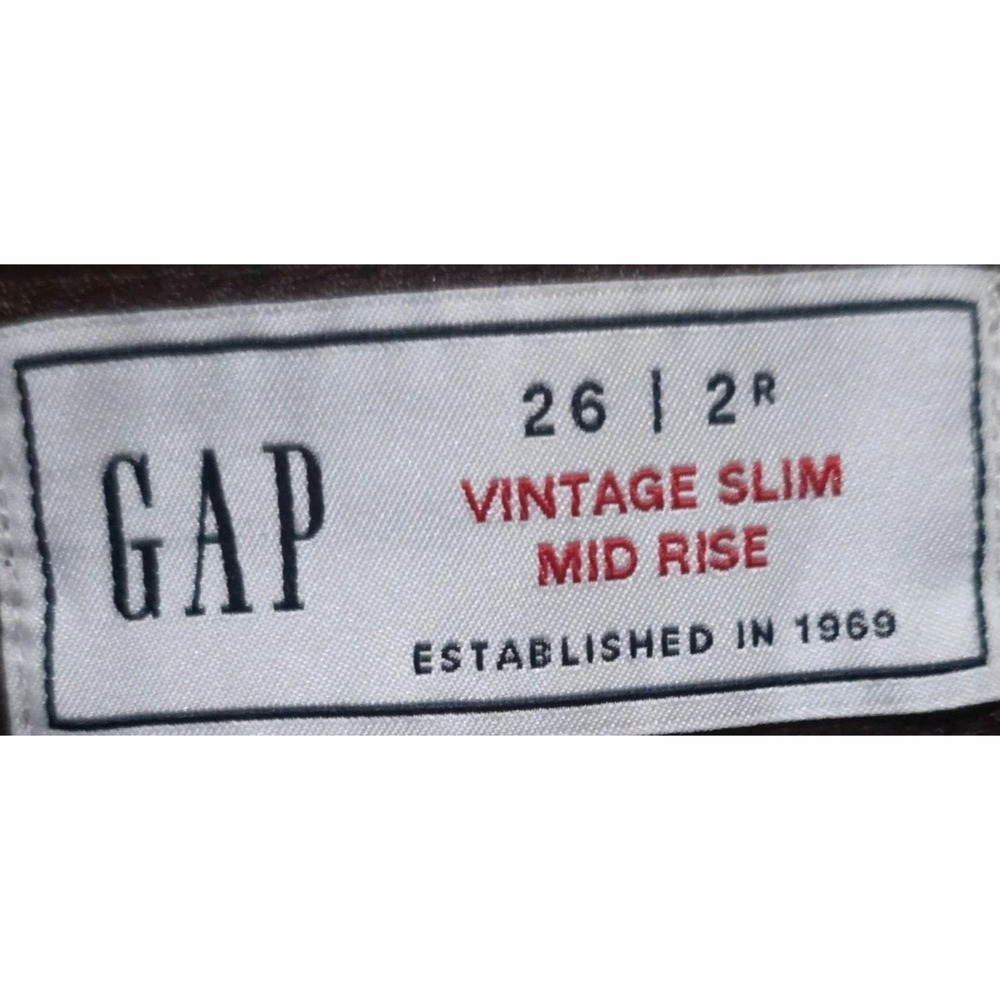 NWT GAP Mid Rise Vintage Slim Faux Leather Pants Brown Sz 2x26 R - Picture 9 of 9
